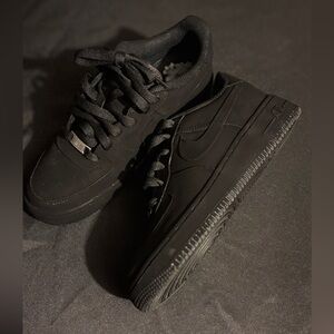 Air Force ones boys 5 1/2 hand painted with the world’s blackest paint 2.0